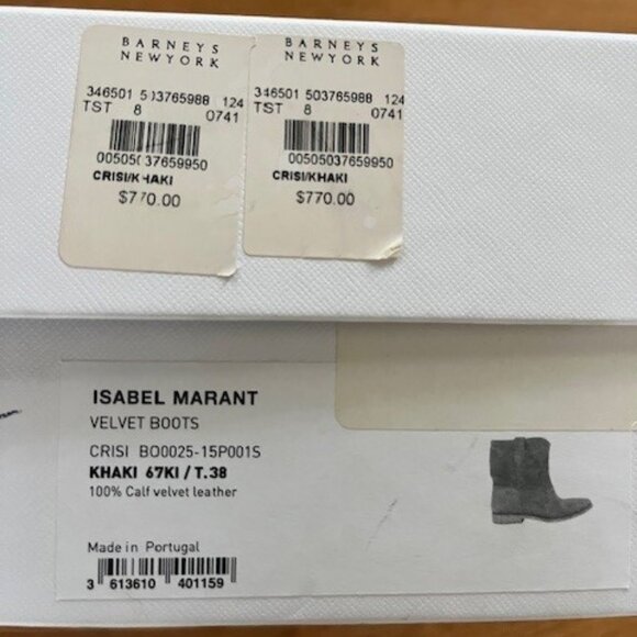 LIKE NEW - Isabel Marant Calf Velvet leather CRISI Hidden Wedge, size EU 38 - Picture 9 of 11